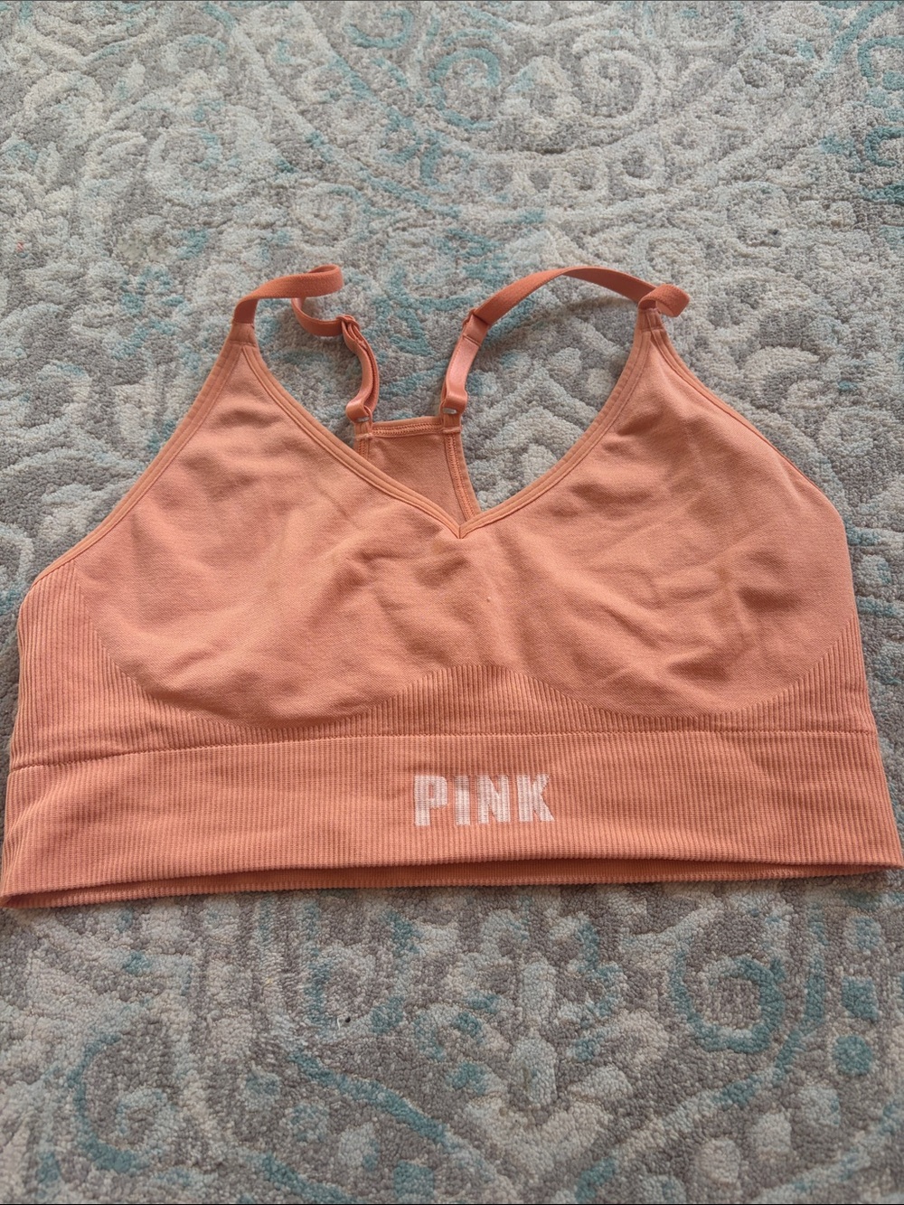 PINK Victoria's Secret Seamless Peach Sports Bralette